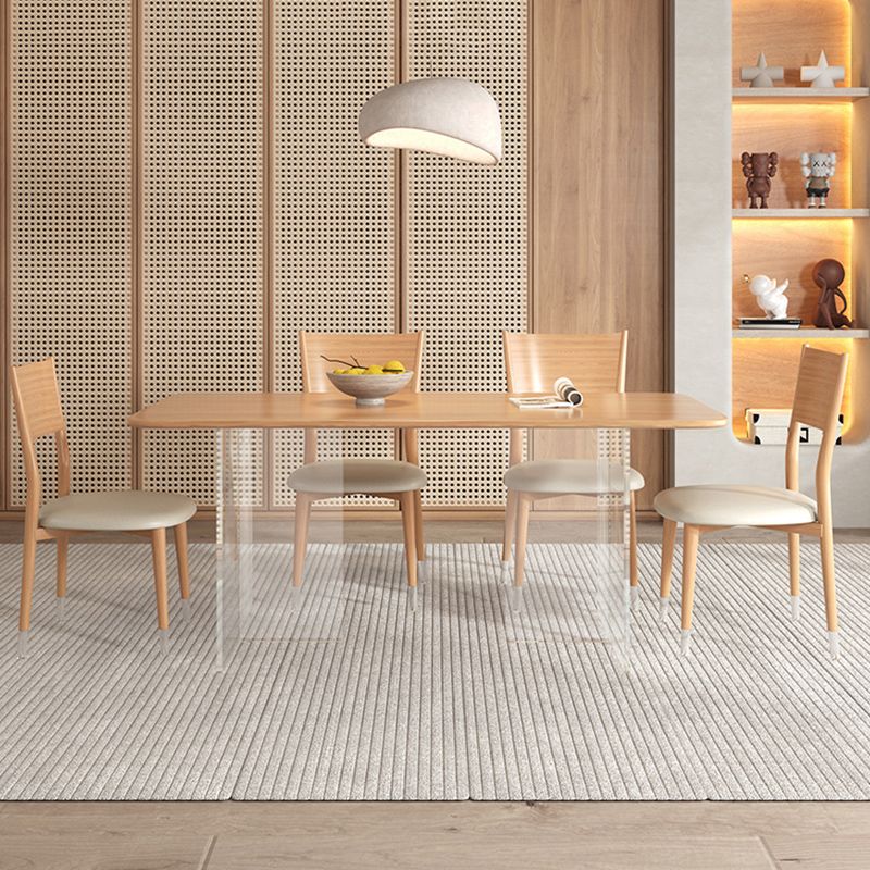 Modern Dining Set 1/3/5/7 Pcs Rectangle Dining Table and Armless Chair