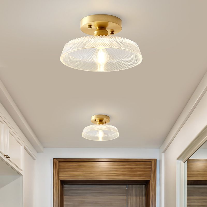 Nordische Einfachheit Glas Flush Deckenleuchte Licht mit wenig Schwarz Kleid Schatten