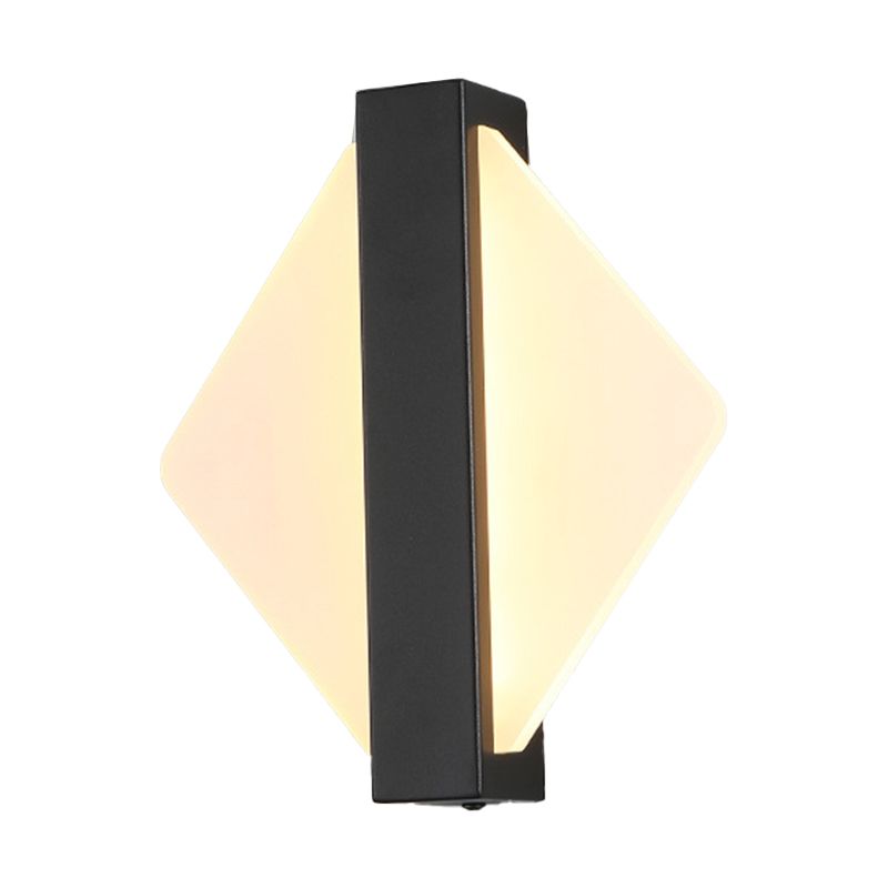 Single Contemporary Wall Mounted Sconce Brass/Black/White LED Wall Light for Bedroom