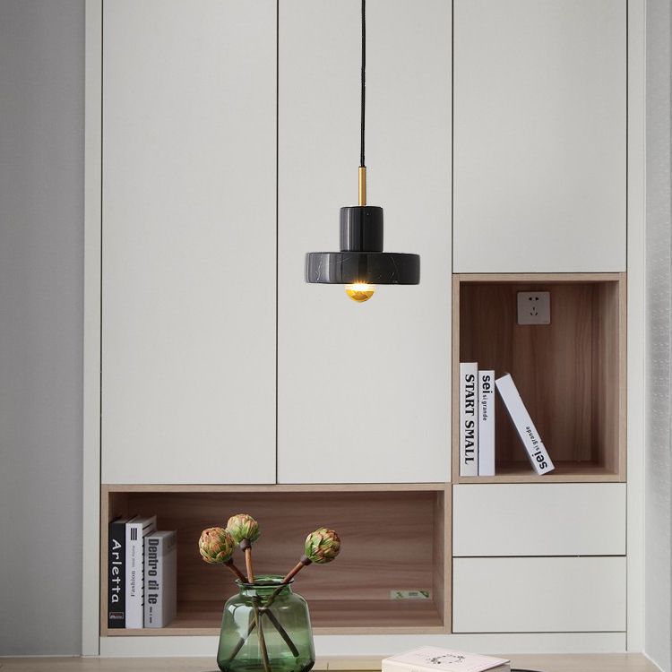 Nordic Style Circle Pendant Lighting Fixture Stone Living Room Suspension Pendant