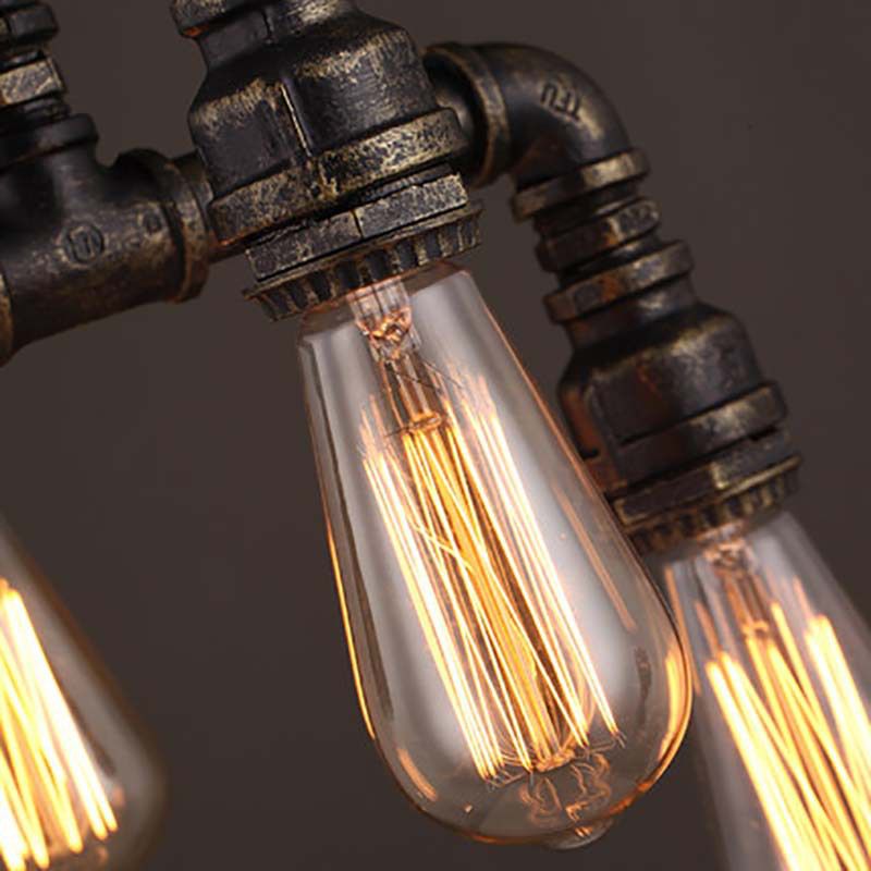 Luz de lámpara de lámpara de lámpara de estilo vintage techo de metal de metal colgado en bronce