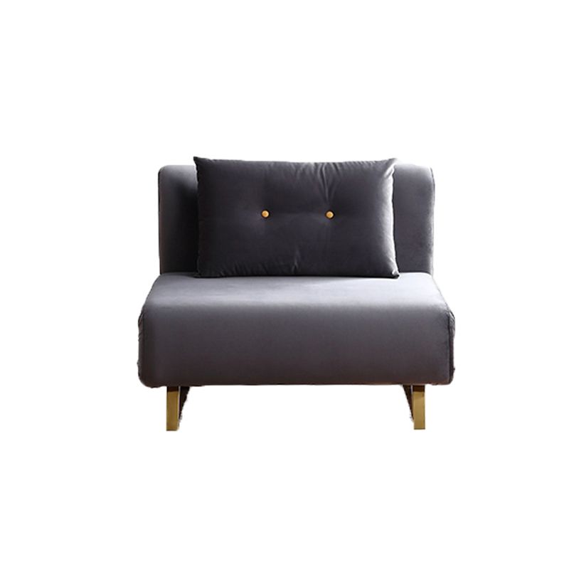 Cushion Back Futon Sofa Bed Pillow Included Sleeper Sofa with Gold Leg