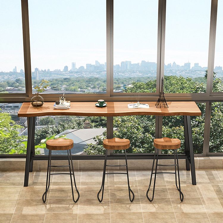 Modern Bar Table Set 1/2/4 Pcs Pine Solid Wood Bar Table and Backless Stools