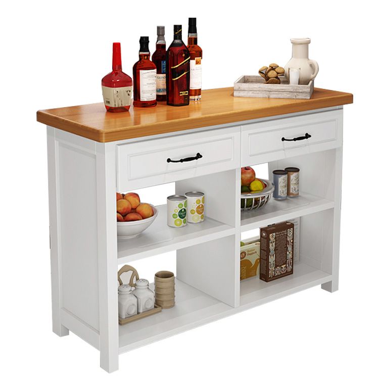 Dining Room Kitchen Island Table Modern Prep Table with Open Storage