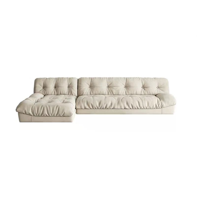 Armless Tufted Split-Back Sectional Sofa with Chaise L-Shape Sectionals Sofas