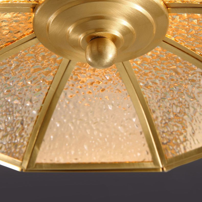 Octagon-Einbauleuchte Schlichte Deckenleuchte aus Goldglas
