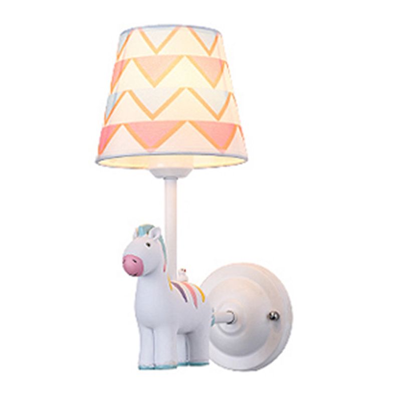 Cartoon Style Wall Light Fabric Shade Wall Lamp for Children's Room (Included Doll)