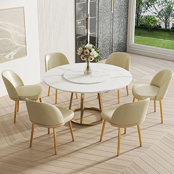 Glam Armless Dining Chairs Faux Leather Home Dining Side Chair