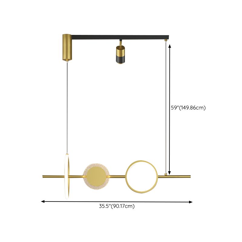4/6-Light Modernism Golden Kitchen Island Lighting LED Ceiling Light for Foyer
