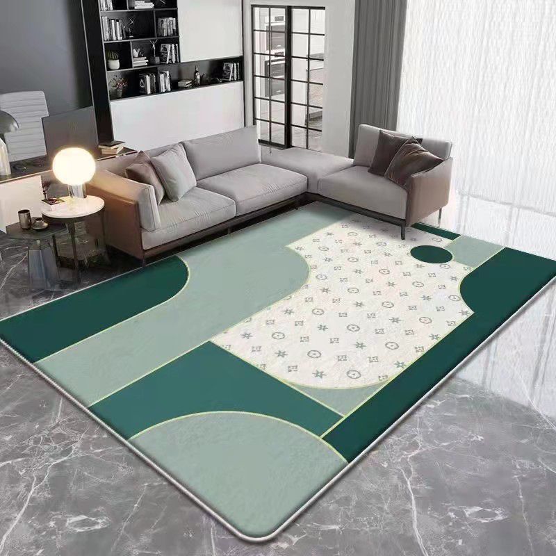 Grün moderner Teppich Polyester Circle Teppich Waschbar Teppich für Wohnzimmer
