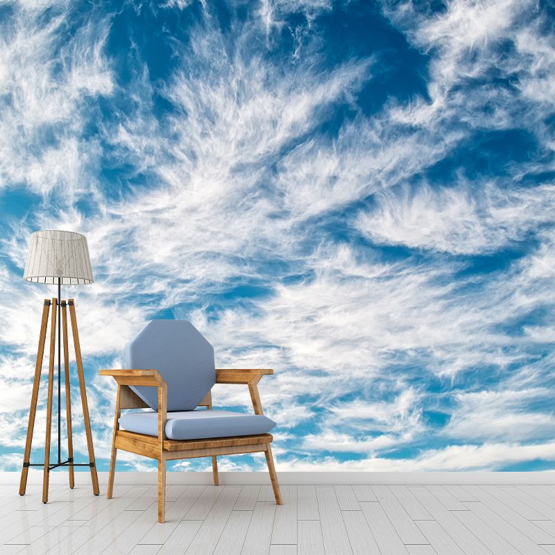 Minimalism Style Home Decor Blue Sky Mural Customized Wall Covering for Living Room