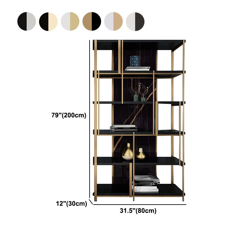 11.81 "W 78.74" H Bücherregal Glam Style Open Back Bookshelf for Lern Room Home Office