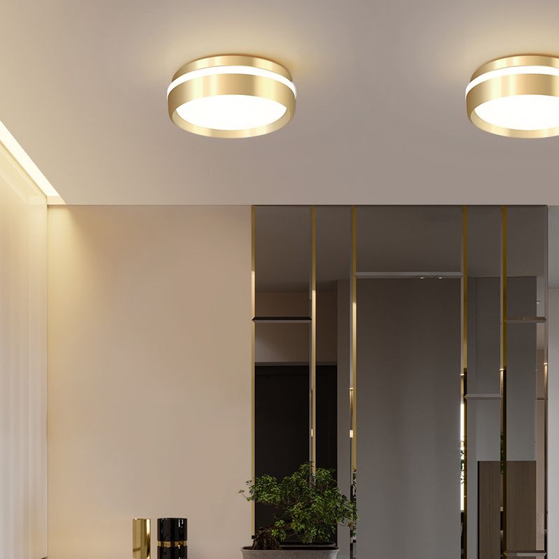 Gouden ronde inbouwlamp moderne stijl metalen LED inbouwverlichting voor slaapkamer