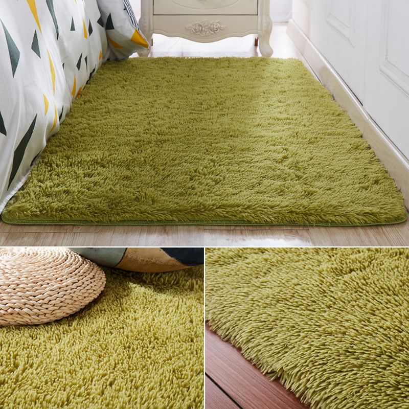 Nordic Girls Bedside Rug Multi Color Plain Rug Synthetic Wool Stain Resistant Non-Slip Machine Washable Rug