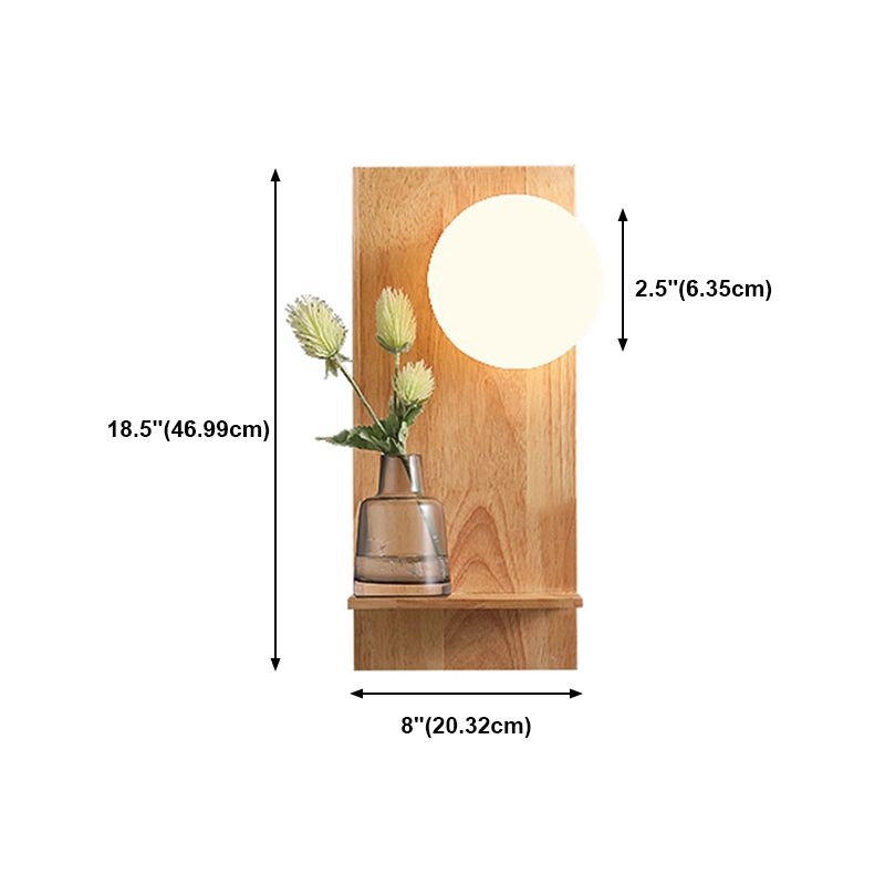 Ball Wall Sconce Lighting Modern Wood 1 Light Wall Mounted Light (Ornament not included)