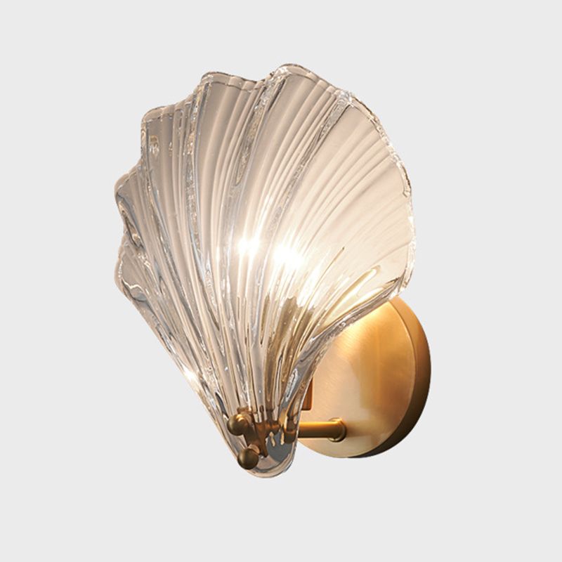 Shell Glass Wall Mount Light Fixture Minimalist-Style Wall Mounted Light Fixture