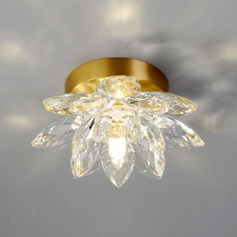Plafonnier en forme de géométrie moderne en cuivre, 1 lumière, montage encastré avec trou de 3 "de diamètre pour balcon