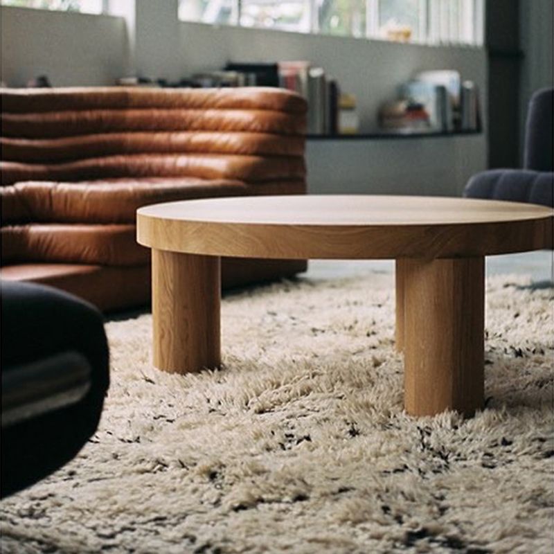 Scandinavian Wooden Round Coffee Cocktail Table 3 Legs Coffee Table