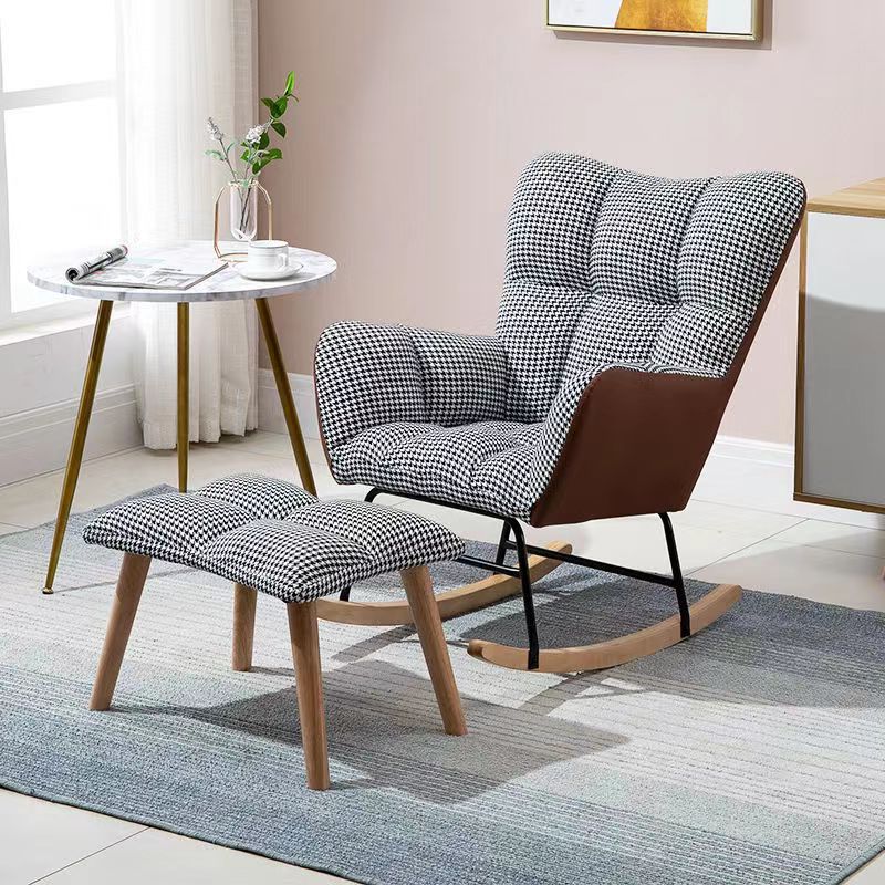 Modern Nursery Sofa Rocking Chair Indoor Rocking Chair with Ottoman