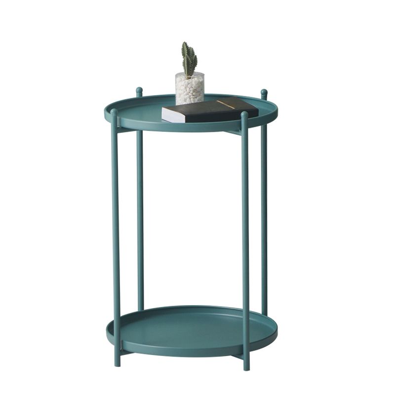 Mid-Century Round Tray Top Side End Table 4 Legs Side Side Table