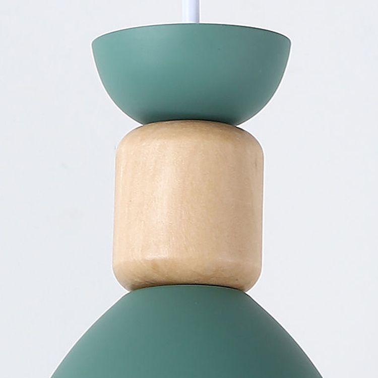 Bowl Shade Hanging Lighting Modern Macaron Style Metal 1 Light Hanging Lamping For Shop