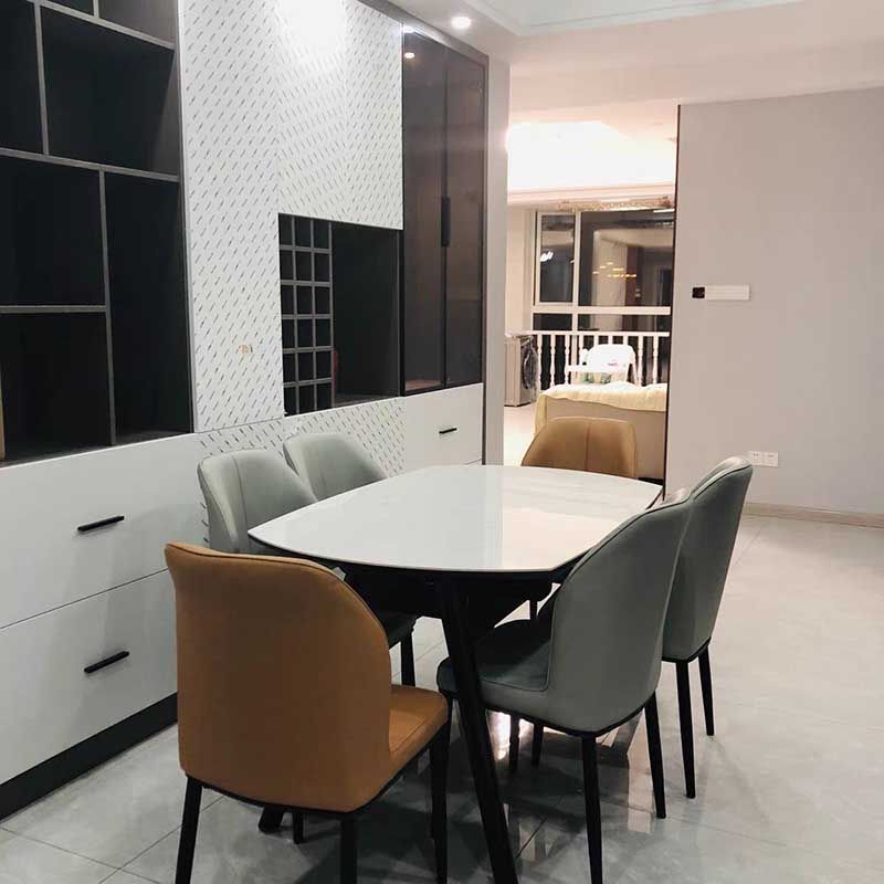 Modern Indoor Leather Parsons Chair 36"H Armless Dining Chair for Restaurant
