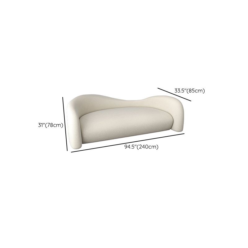 Modern Curved Loveseat Tight Seat Solid Color Sloped Arms Sofa