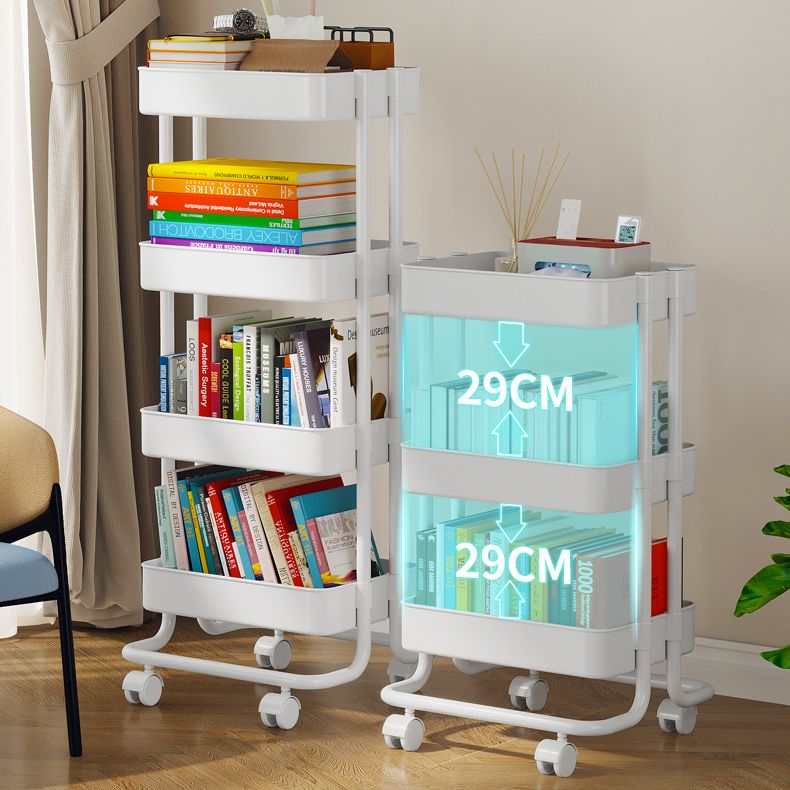Modern Plastic Bookshelf White Etagere Vertical Open Shelf Bookcase
