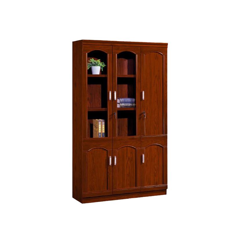 Contemporary Bookshelf Brown Engineered Wood Vertical Shelf Bookcase