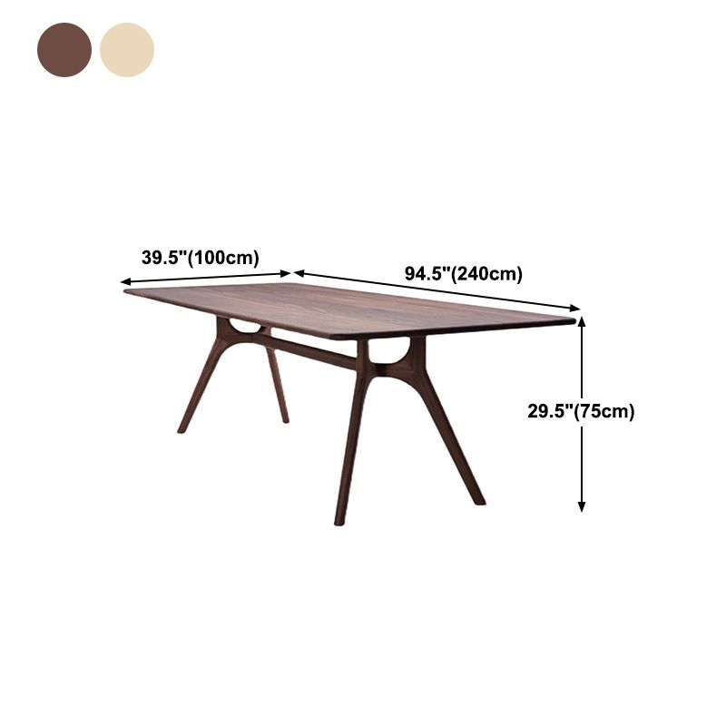 Rectangle Wood Dining Table Pine Solid Wood Table Modern with Trestle Base