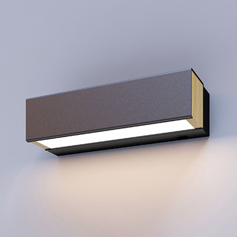 Modern Wood Wall Sconce Linear Shape Wall Light with Acrylic Shade for Bedroom
