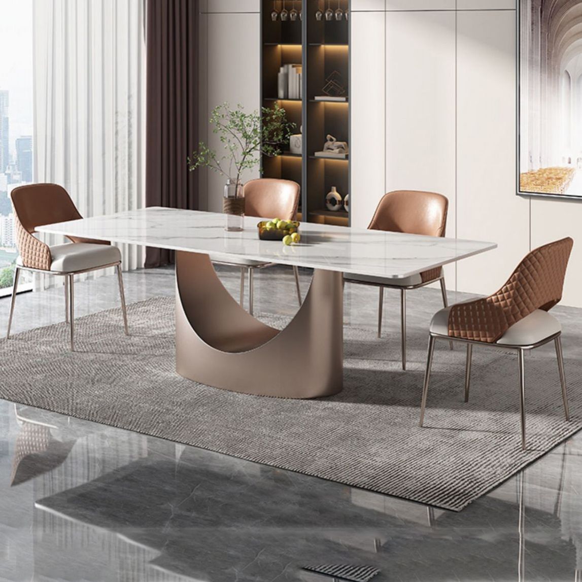 Luxury Sintered Stone Dining Set Rectangle 1/4/5/7/9 Pieces Dining Room Table Set