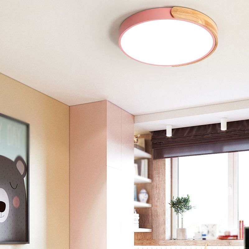 Nordic Simple Flush Plafond Licht Houten LED Flush Mount Verlichting voor Slaapkamer
