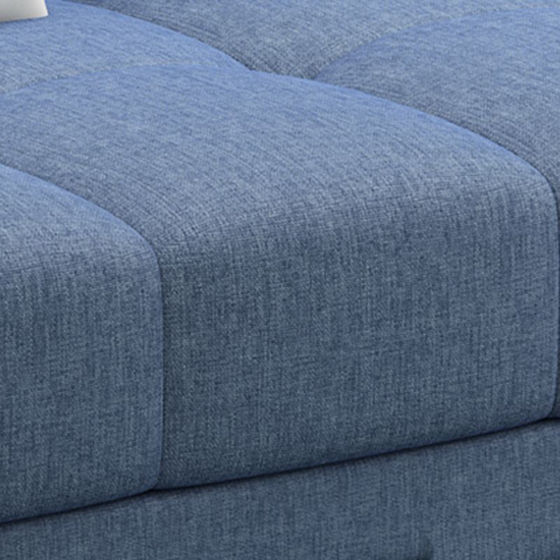 Contemporary Biscuit Back Standard Square Arm Fabric Stationary Sofa