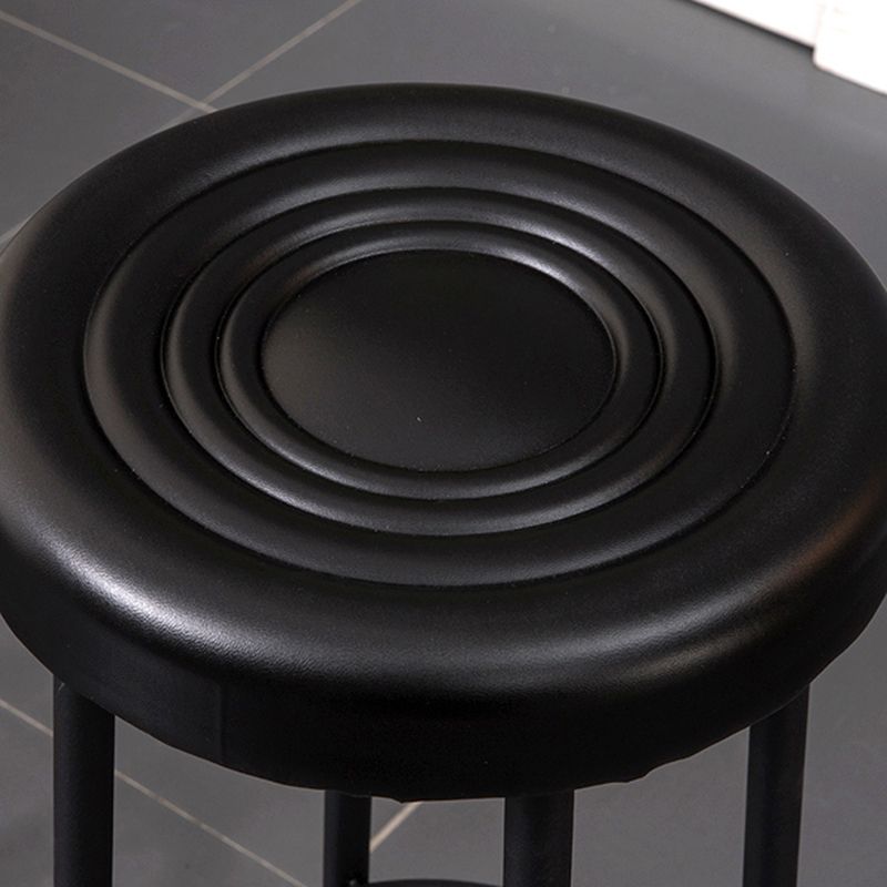 Modern Round Bar Stool Footrest Backless Counter and Bar Stool with Iron Legs
