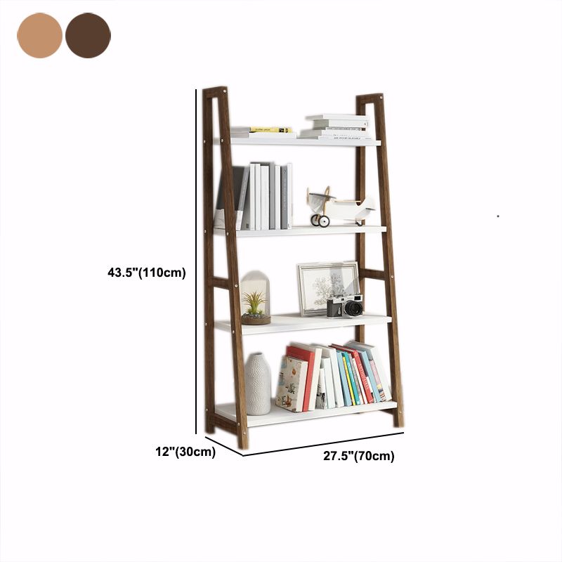 Modern Ladder Shelf Bookcase Wooden Bookshelf for Study Room
