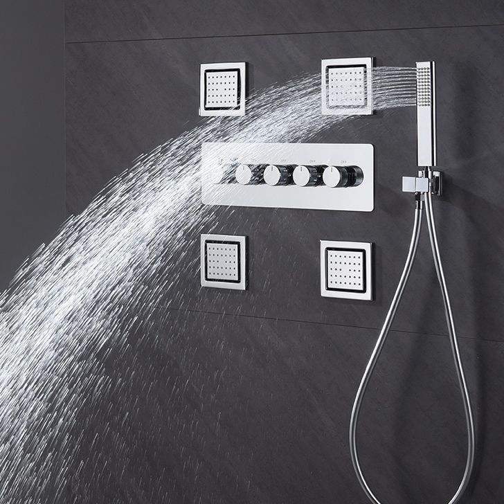 All-copper Concealed Shower Set In-wall Bathroom Minimalist Waterfall Shower