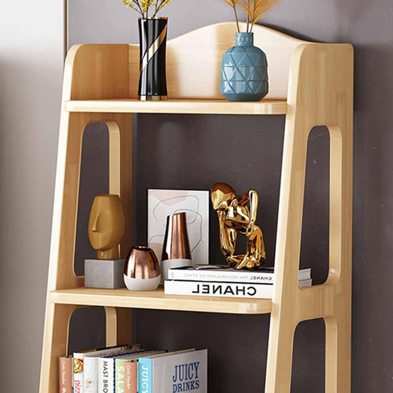 Ladder Bookshelf Modern Wood Bookcase with Drawer Storage 47" H X 14" W