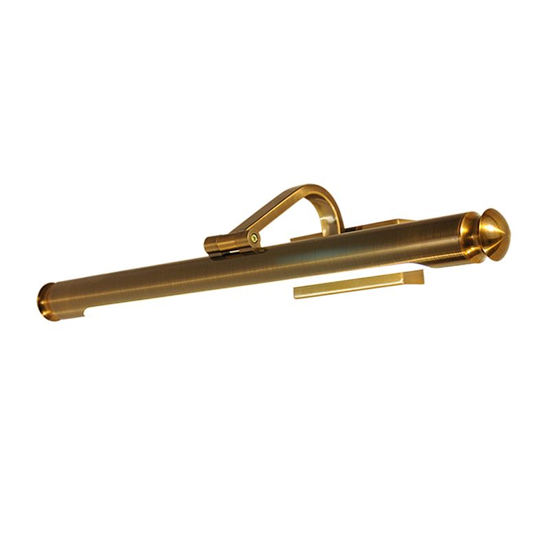 Metal Linear Shade Mirror Wall Lighting Modern 1 Light Wall Mounted Light Fixture in Gold