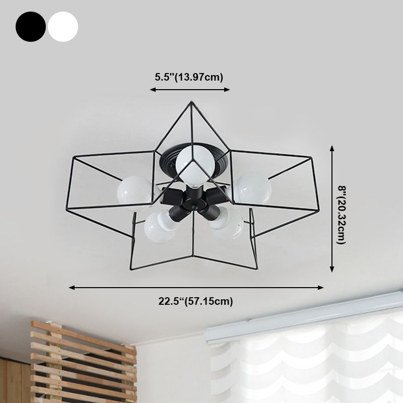 Metal Star Ceiling Light Fixture Minimalist Aisle Ceiling Mount Light Fixture
