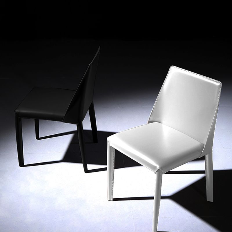 Modern Simple Side Chair Faux Leather Side Dining Chair for Living Room