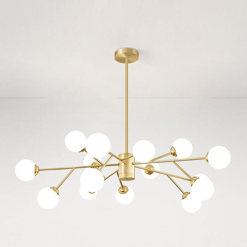 Gouden eenvoud Suspensie hanglamp metalen kroonluchter lamp voor woonkamer