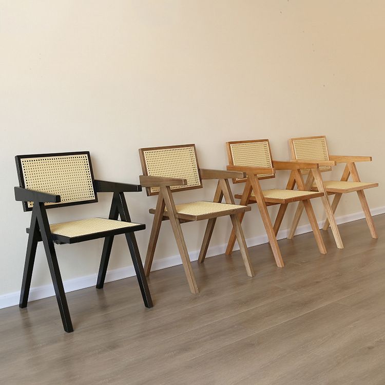 Modern Style Kitchen Dining Room Wood Chair Set Open Back Arm Chairs Set