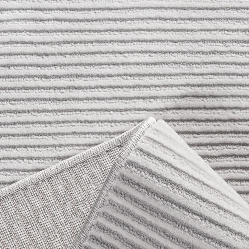 Grey Living Room Area Carpet Pure Color Polyester Area Rug Easy Care Washable Rug