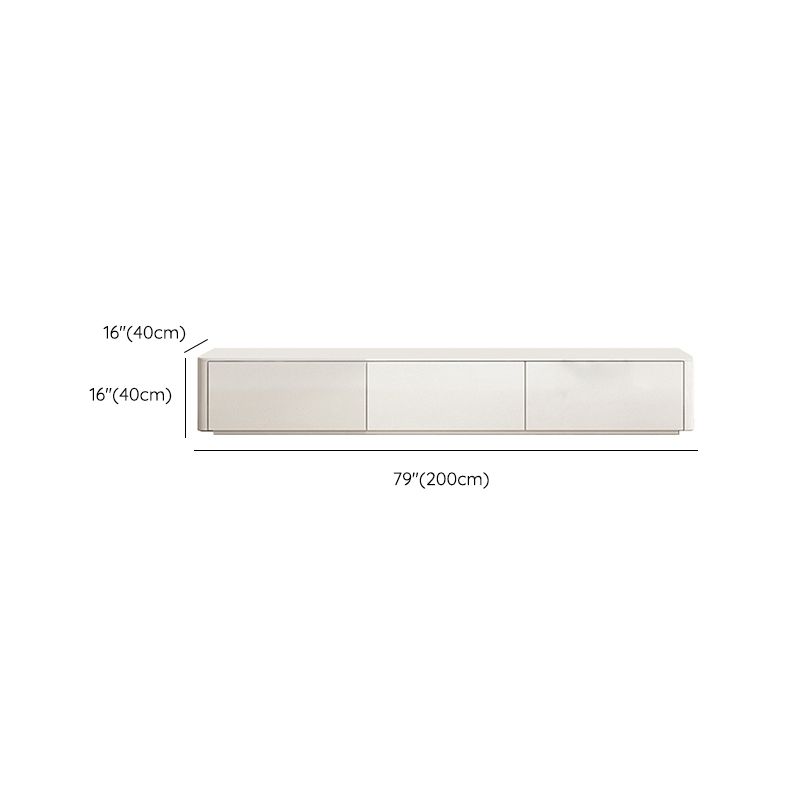 Faux Wood Media Console Contemporary White TV Stand Console with Drawers