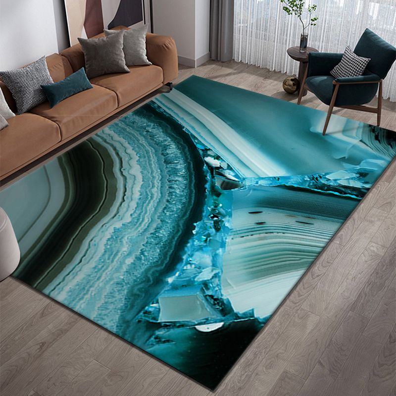 Gold Modern Rug Polyester Bight Rug Non-Slip Backing Indoor Rug for Home Decor