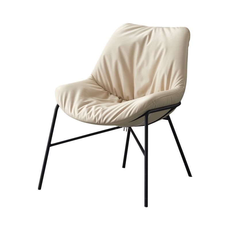 Moderne indoor-outdoor metalen stoel Huisarmloze gestoffeerde slipperstoel