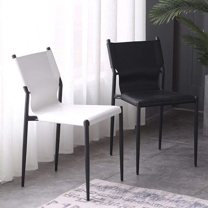 Modern Simple Side Chair Colorful Faux Leather Side Dining Chair for Living Room