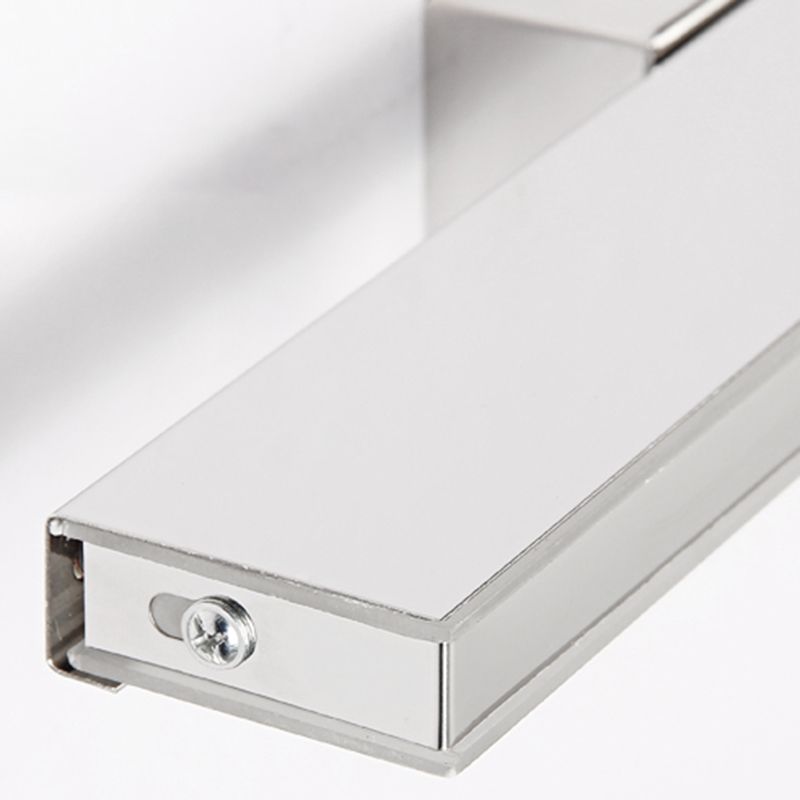 Metal 1-Light Linear Shade Wall Sconce Modern Style Mirror Wall Lighting in Silver