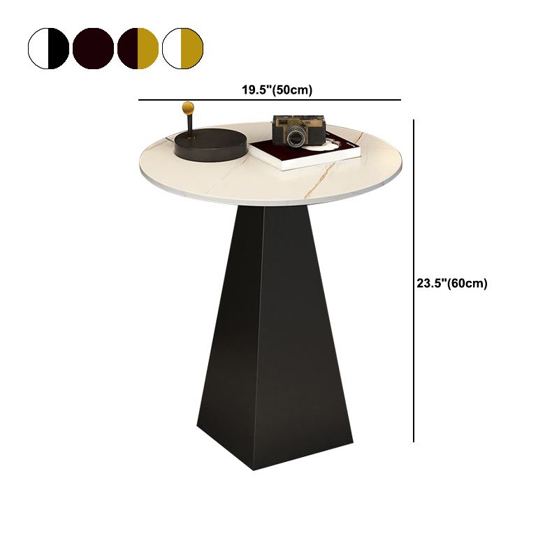 19.6"/23.6" Wide Modern Slate Round Side Table Pedestal End Table